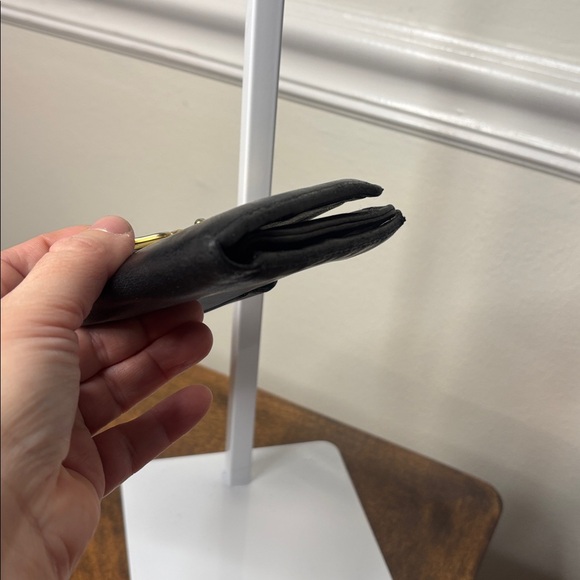 MIU MIU BLACK CALFSKIN LEATHER WALLET with GOLD PUSHLOCK - Picture 8 of 11